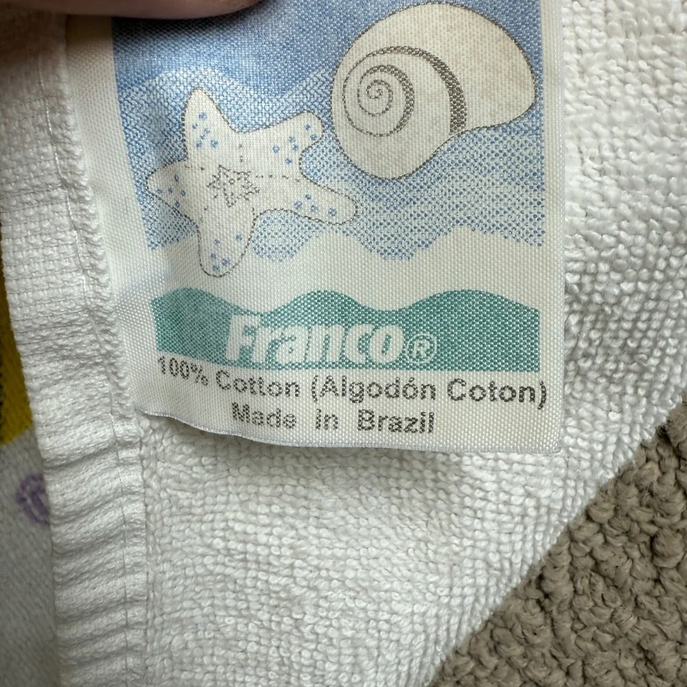 Vintage Disney Mickey Donald Goofy Beach Towel Franco 90s Cotton Brazil Made